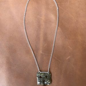 Brass Block Champagne Necklace